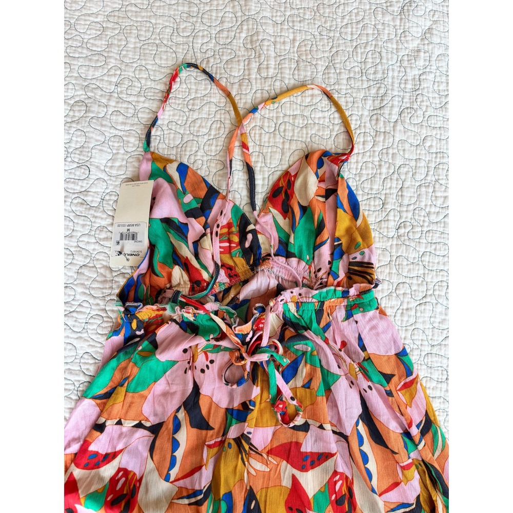 O'Neill Simone Womens Floral Halter Mini Dress Multicolor Tropical Size Medium - Picture 5 of 8